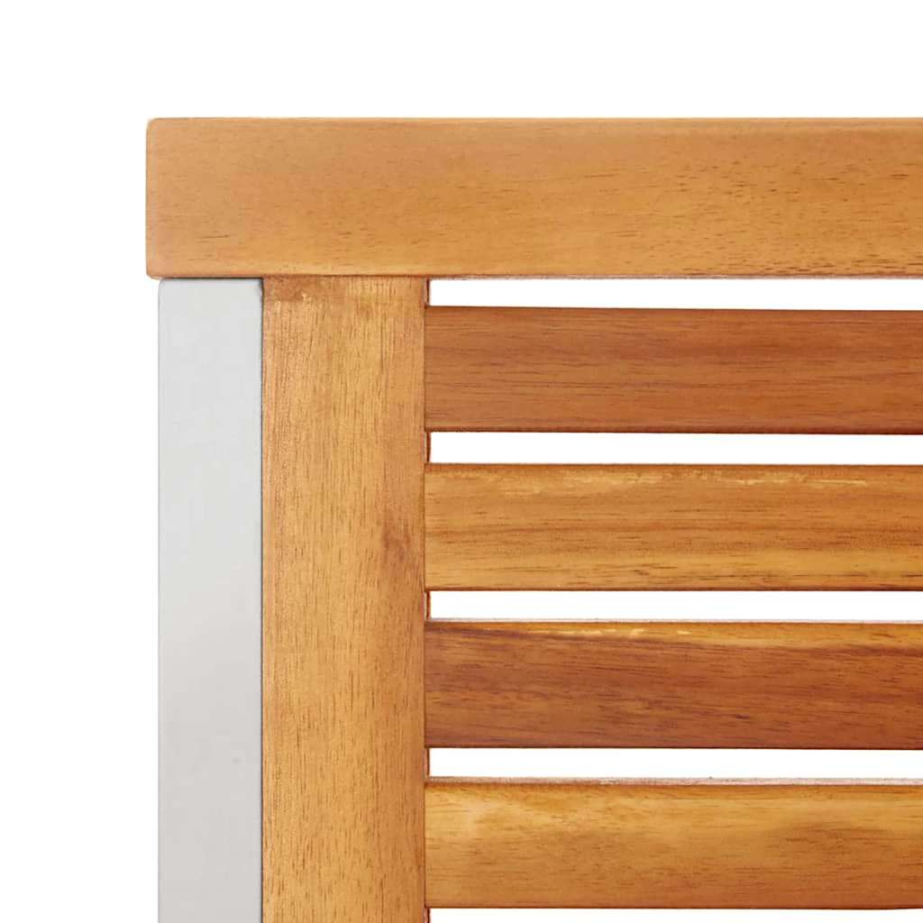 Garden Dining Set 7 pcs Solid Acacia Wood and Stainless Steel