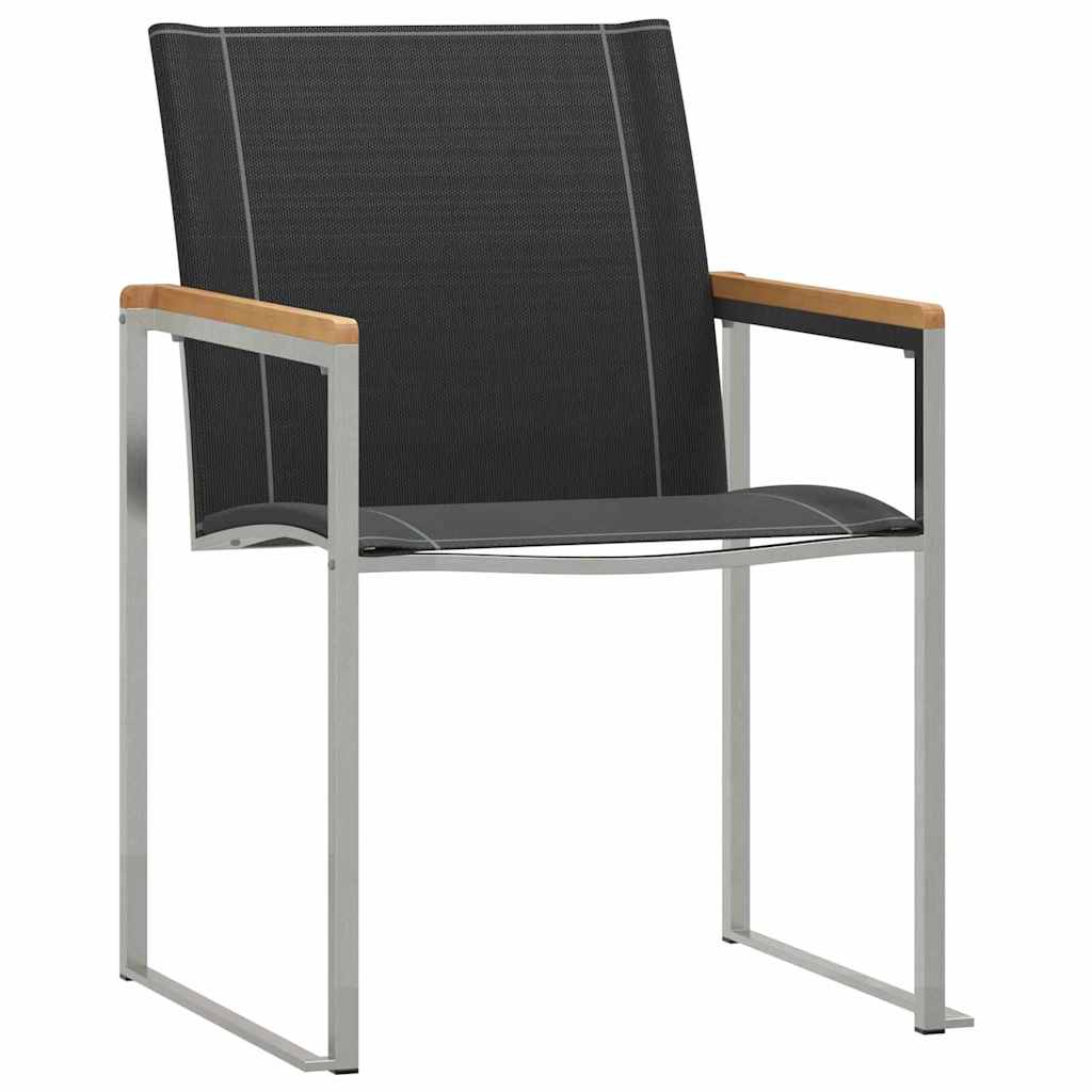 Garden Dining Set 7 pcs Solid Acacia Wood and Stainless Steel