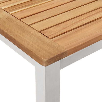 Garden Dining Set 7 pcs Solid Teak Wood and Stainless Steel