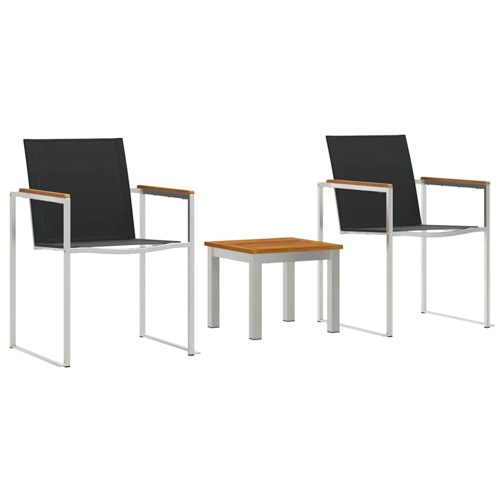 Garden Dining Set 3 pcs Brown and Black