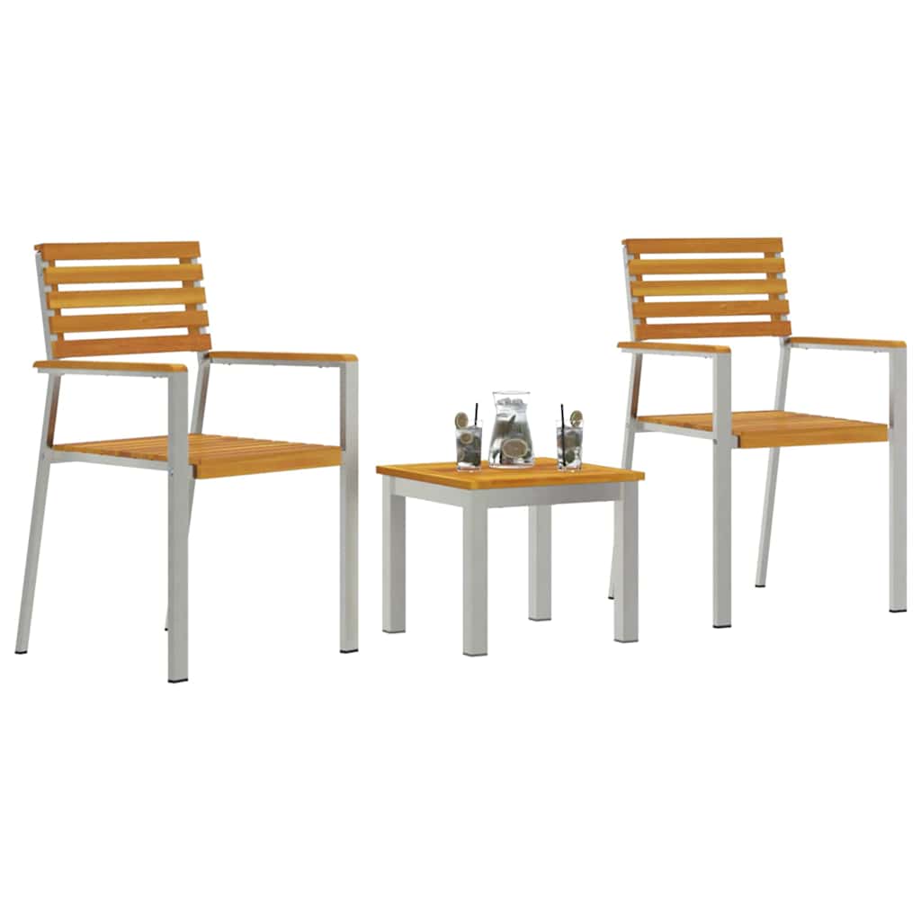 Garden Dining Set 3 pcs Brown