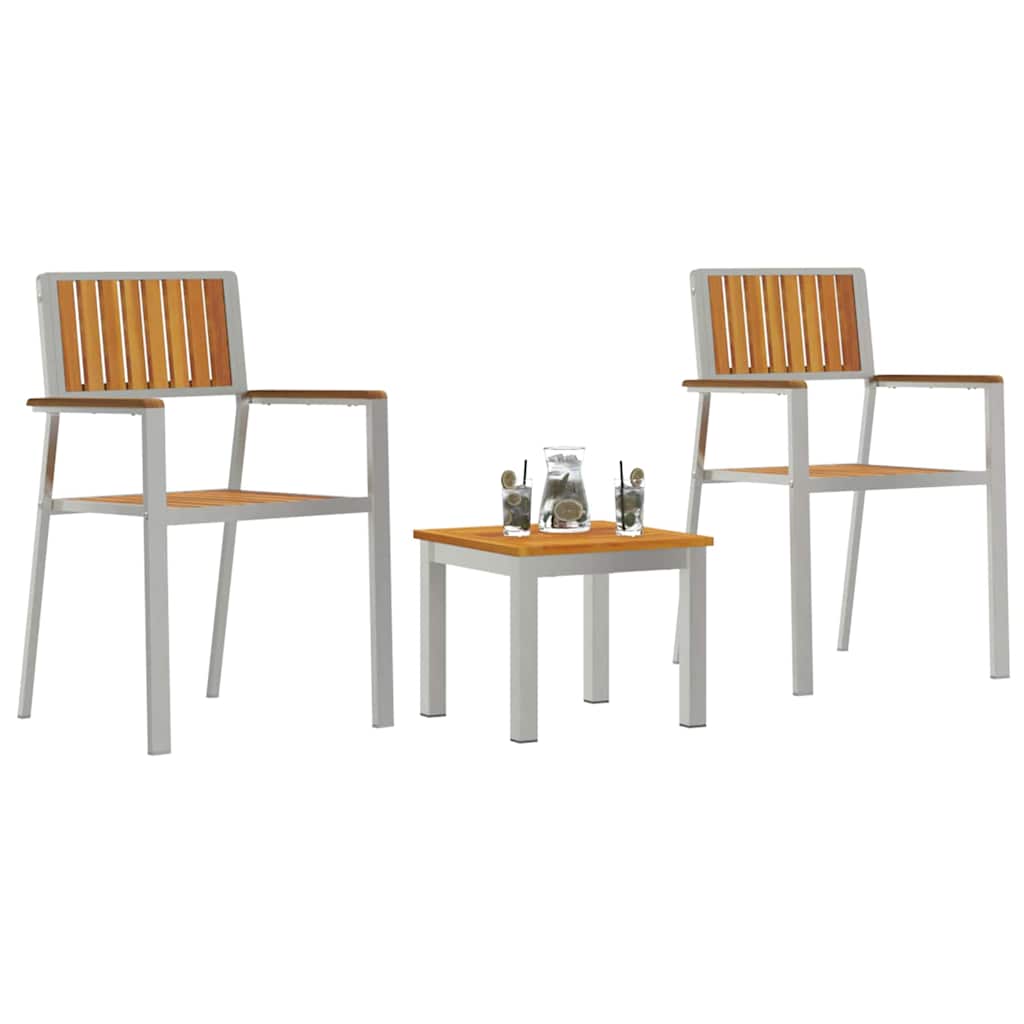 Garden Dining Set 3 pcs Brown