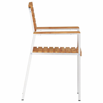Garden Chair 6 pcs Solid Teak Wood and Stainless Steel