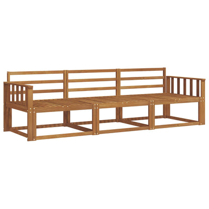 Outdoor Sofa Set 3 pcs Natural Solid Acacia Wood