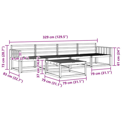 Outdoor Sofa Set 5 pcs Natural Solid Acacia Wood
