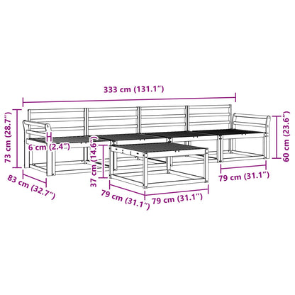 Outdoor Sofa Set 5 pcs Natural Solid Acacia Wood