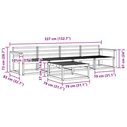 Outdoor Sofa Set 5 pcs Natural Solid Acacia Wood