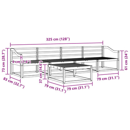 Outdoor Sofa Set 5 pcs Natural Solid Acacia Wood