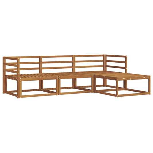 Outdoor Sofa Set 4 pcs Natural Solid Acacia Wood
