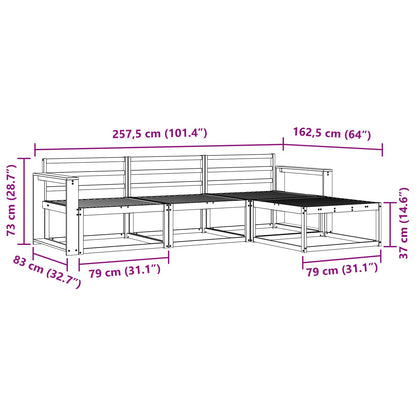 Outdoor Sofa Set 4 pcs Natural Solid Acacia Wood