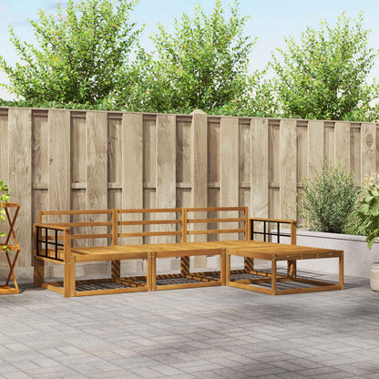 Outdoor Sofa Set 4 pcs Natural Solid Acacia Wood