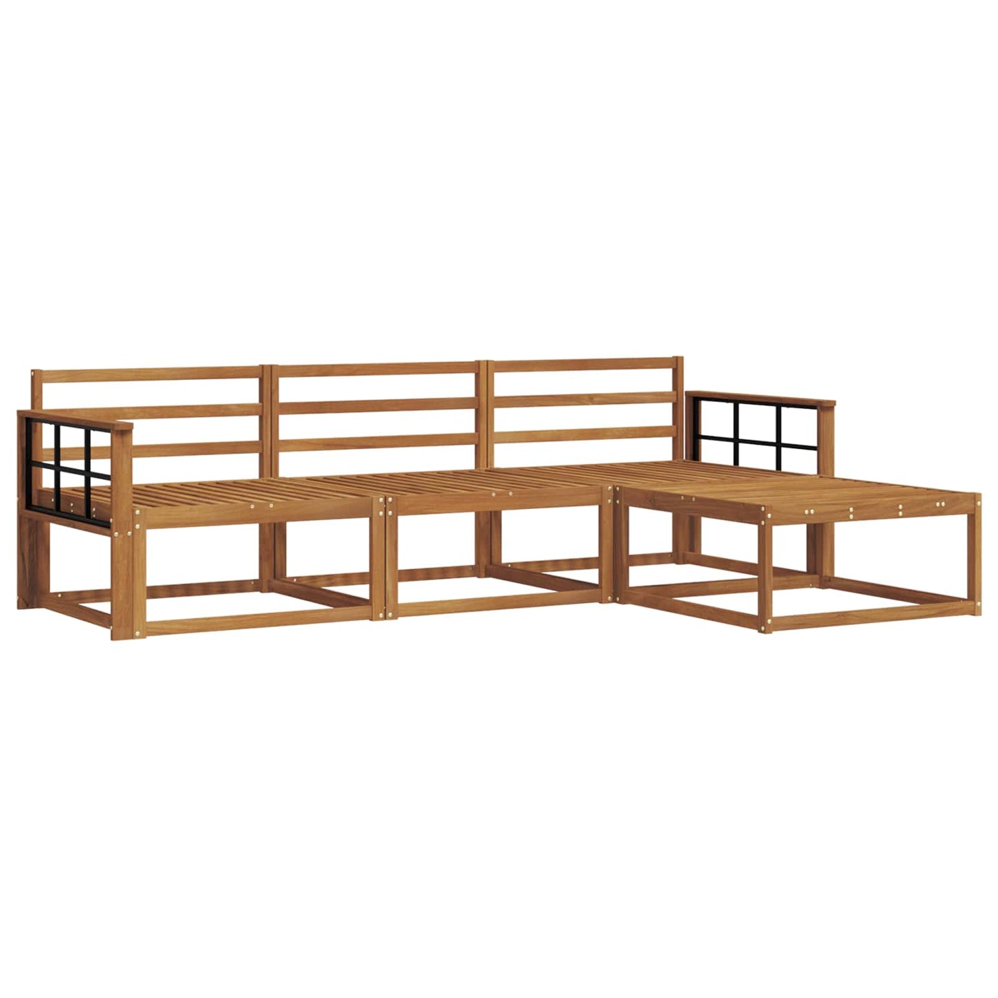 Outdoor Sofa Set 4 pcs Natural Solid Acacia Wood
