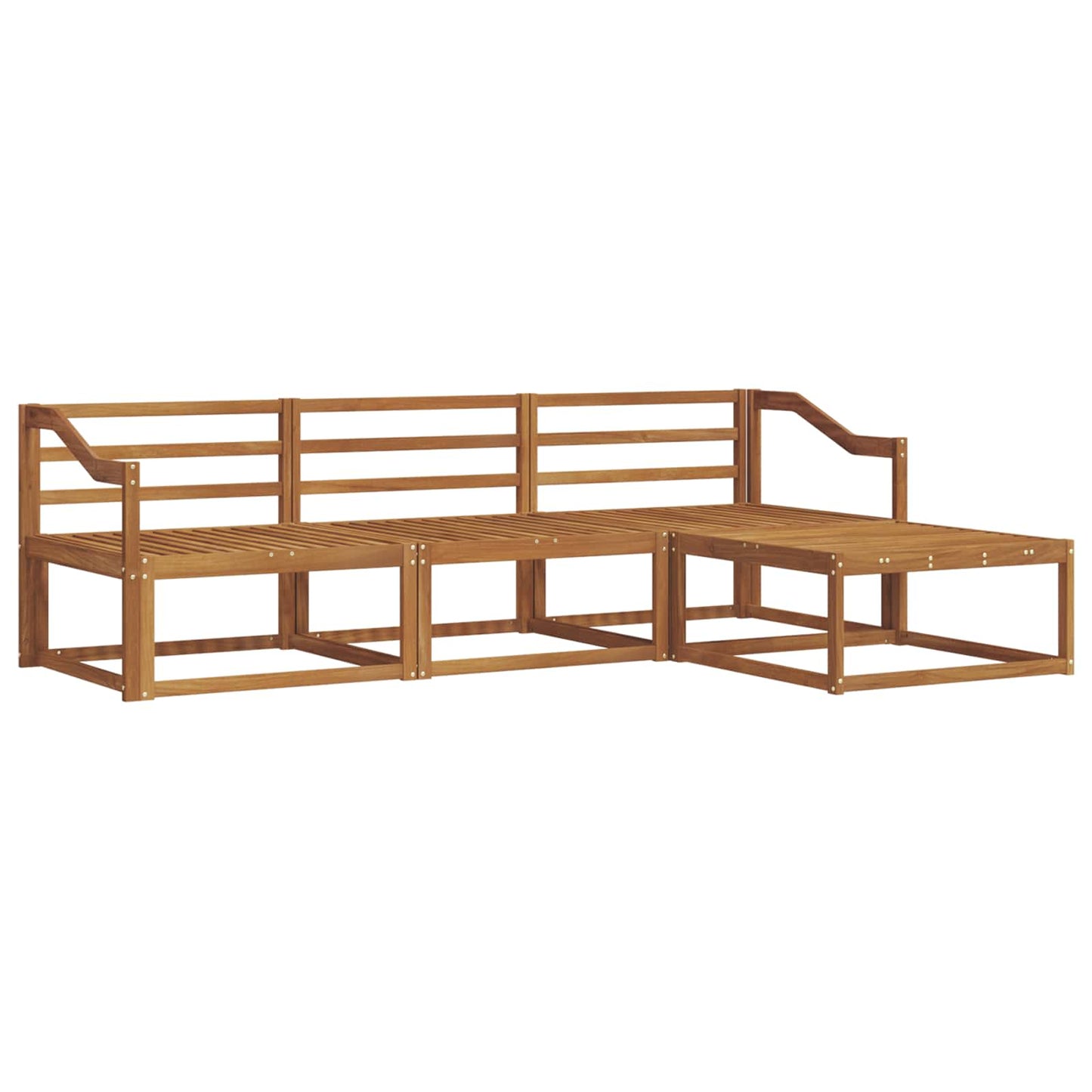 Outdoor Sofa Set 4 pcs Natural Solid Acacia Wood
