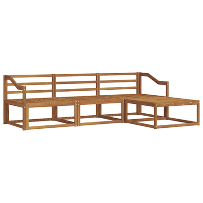 Outdoor Sofa Set 4 pcs Natural Solid Acacia Wood