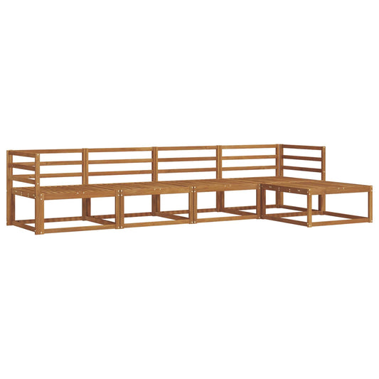 Outdoor Sofa Set 5 pcs Natural Solid Acacia Wood