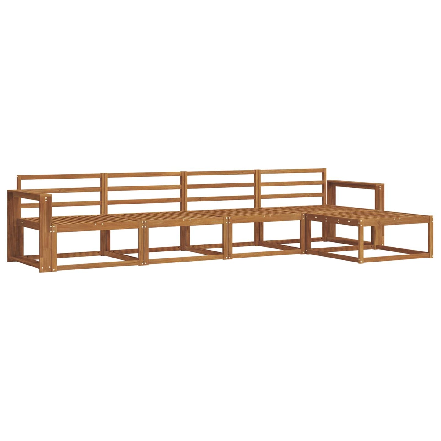 Outdoor Sofa Set 5 pcs Natural Solid Acacia Wood