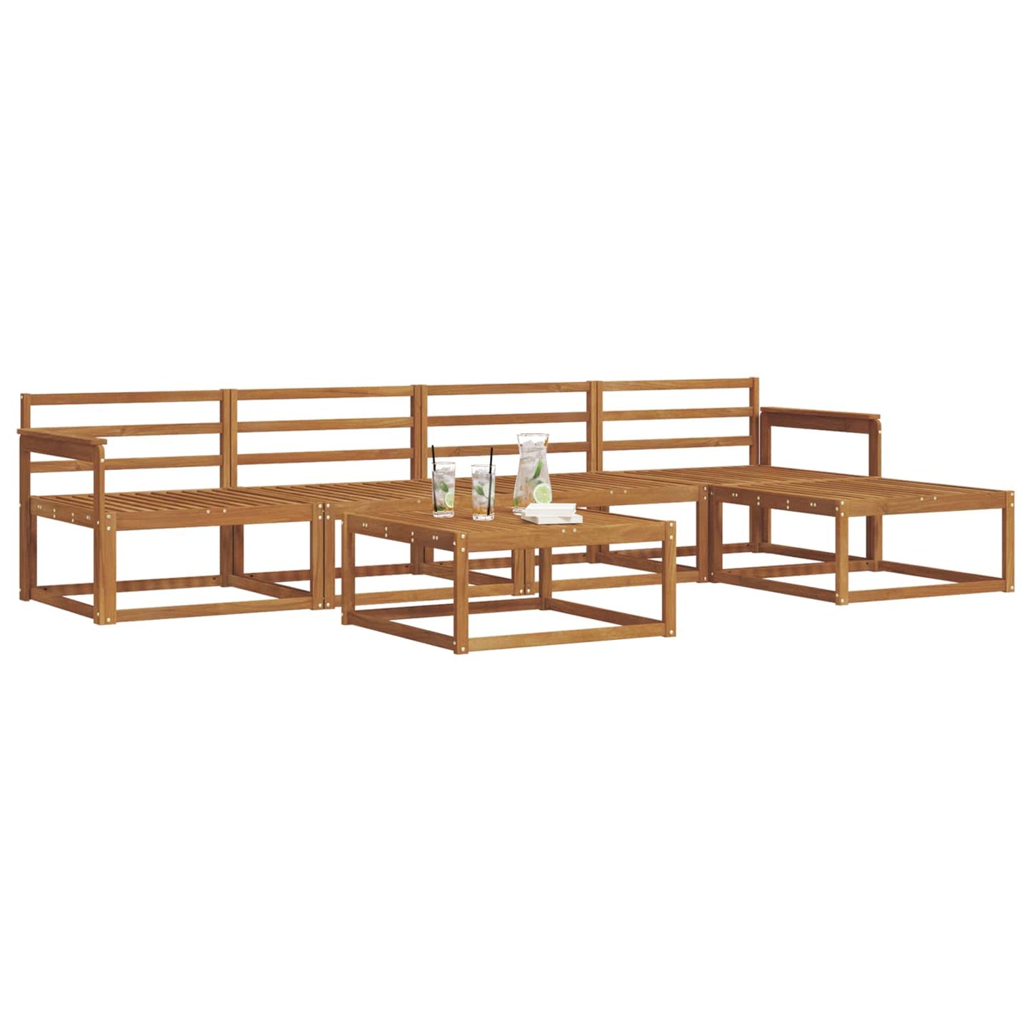Outdoor Sofa Set 6 pcs Natural Solid Acacia Wood