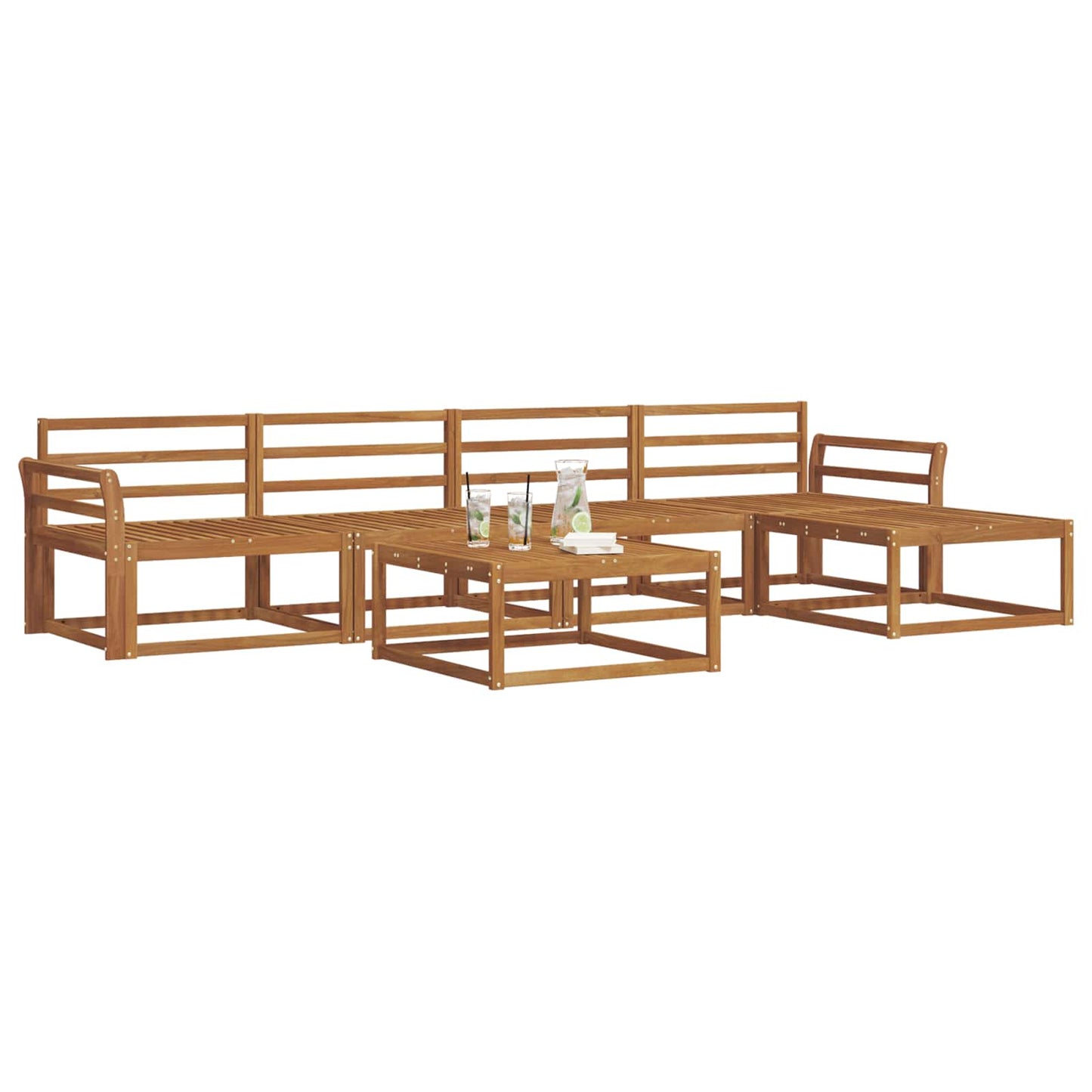 Outdoor Sofa Set 6 pcs Natural Solid Acacia Wood