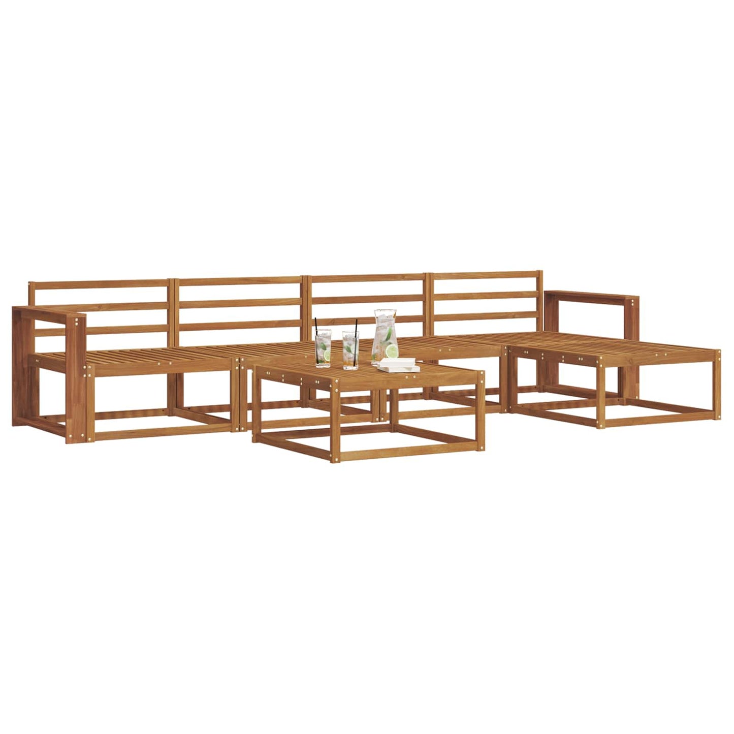 Outdoor Sofa Set 6 pcs Natural Solid Acacia Wood