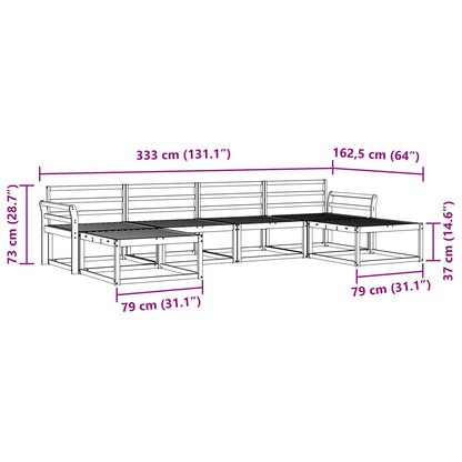 Outdoor Sofa Set 6 pcs Natural Solid Acacia Wood