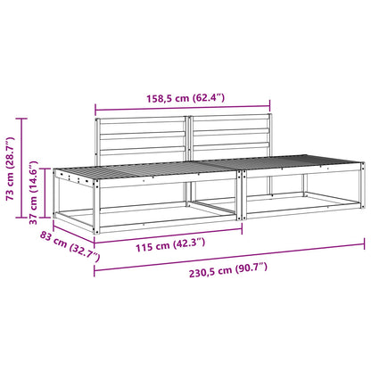 Outdoor Sofa Set Natural Solid Acacia Wood