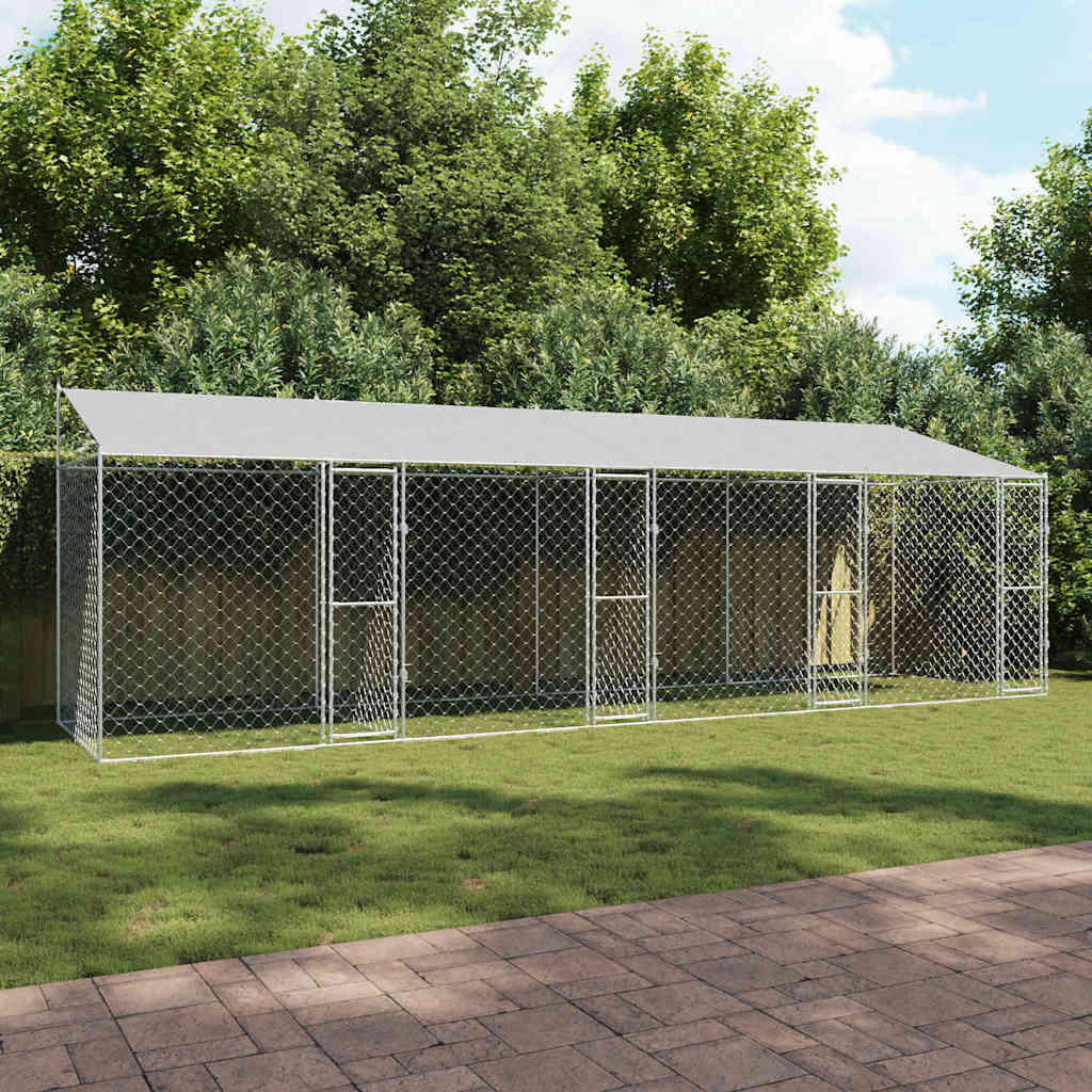 Dog Cage Silver 800 x 200 x 256 cm Galvanised Steel