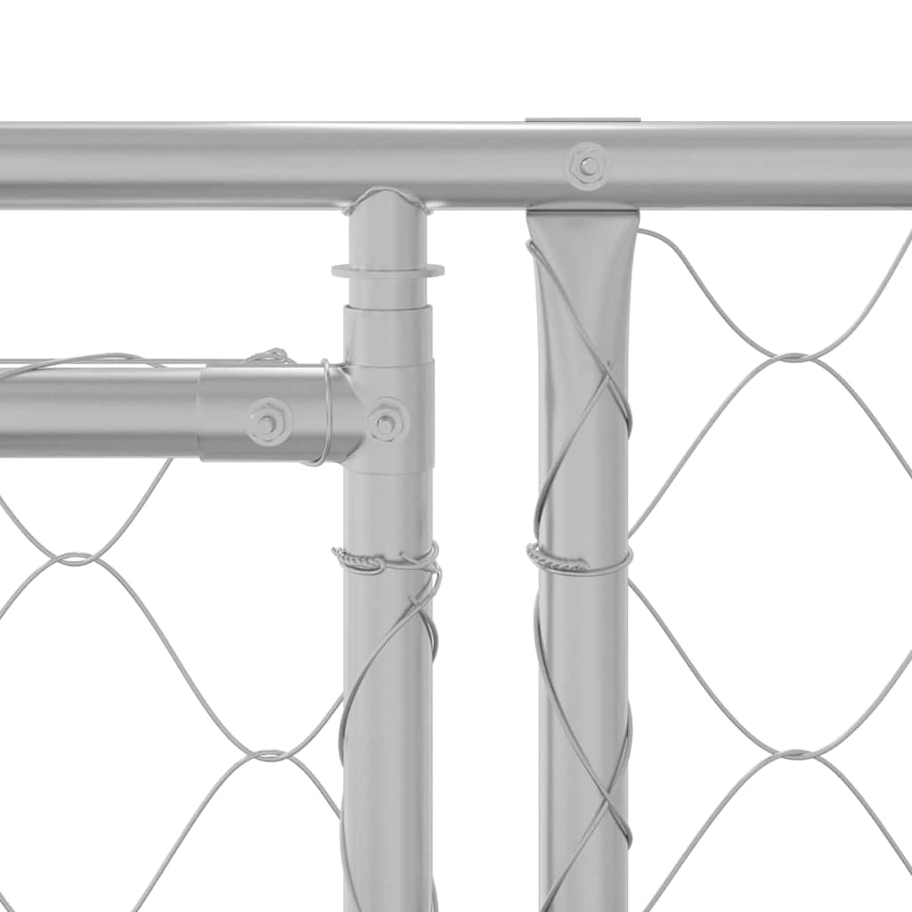 Dog Cage with Roof Silver 600 x 200 x 256 cm Steel and PE