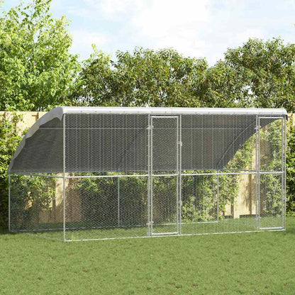 Chicken Cage 2 pcs Silver 400 x 200 x 200 cm Galvanised Steel