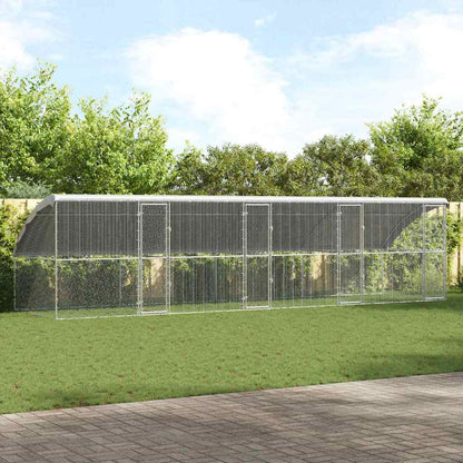 Chicken Cage 4 pcs Silver 800 x 200 x 200 cm Galvanised Steel