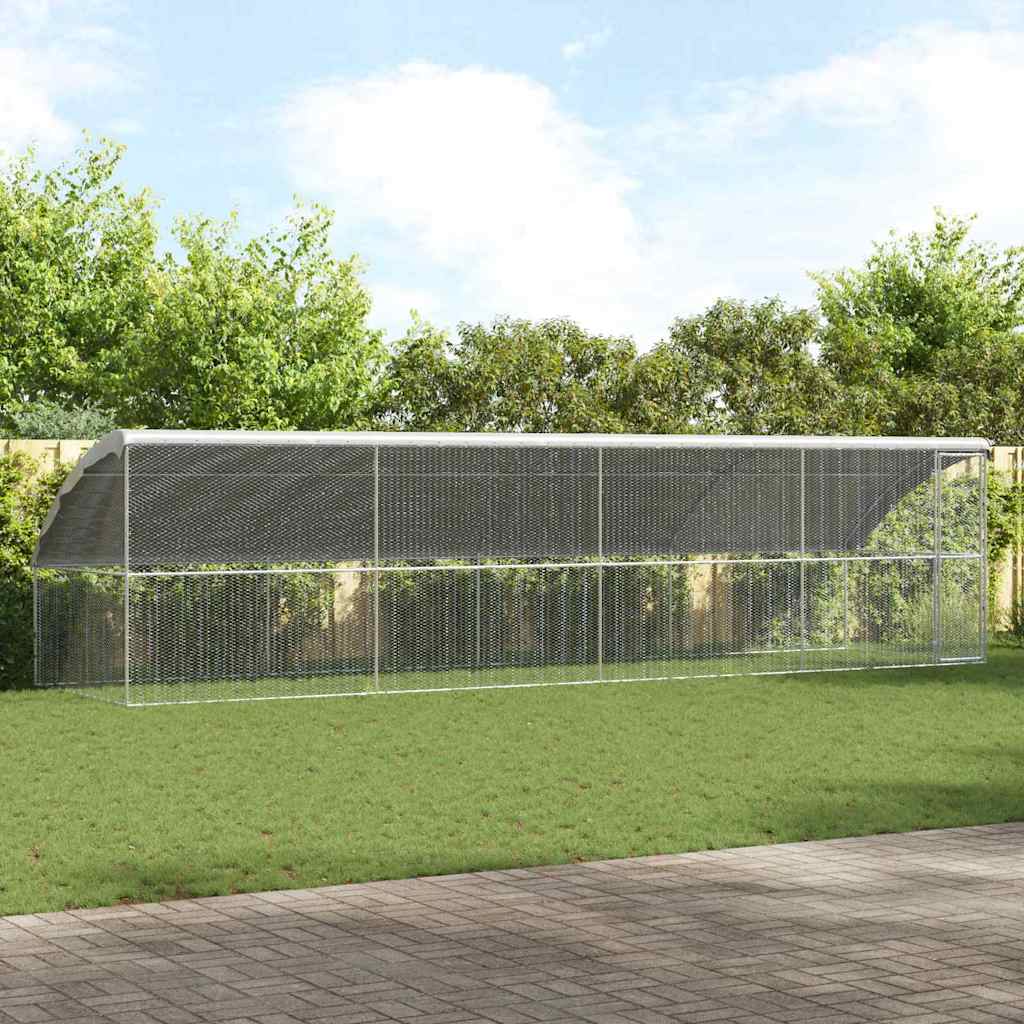 Chicken Cage 4 pcs Silver 800 x 200 x 200 cm Galvanised Steel