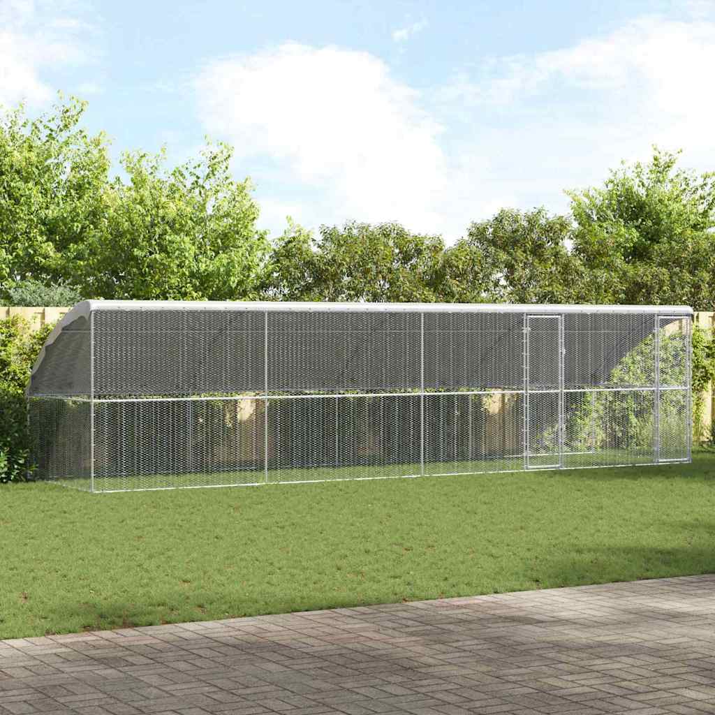 Chicken Cage 4 pcs Silver 800 x 200 x 200 cm Galvanised Steel