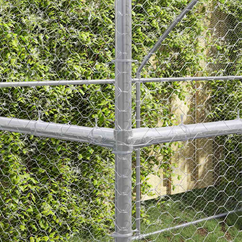Chicken Cage 2 pcs Silver 400 x 200 x 200 cm Steel and PE