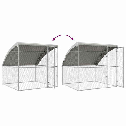 Dog Kennel 2 pcs Silver 4 x 2 x 2 m Galvanised steel