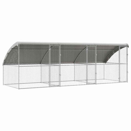 Dog Kennel 3 pcs Silver 6 x 2 x 2 m Galvanised steel