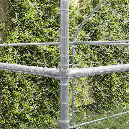 Dog Kennel 3 pcs Silver 6 x 2 x 2 m Galvanised steel