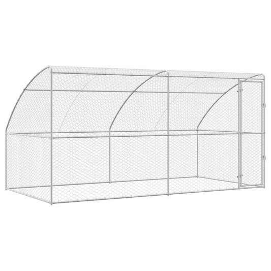 Dog Kennel 2 pcs Silver 4 x 2 x 2 m Galvanised steel