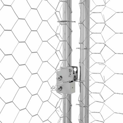 Dog Kennel 3 pcs Silver 6 x 2 x 2 m Galvanised steel