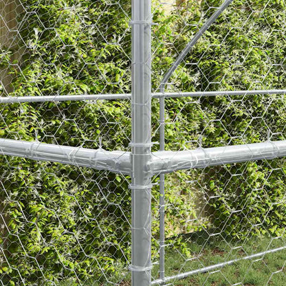 Dog Kennel 3 pcs Silver 6 x 2 x 2 m Galvanised steel