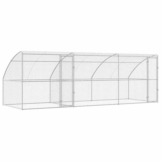Dog Kennel 3 pcs Silver 6 x 2 x 2 m Galvanised steel