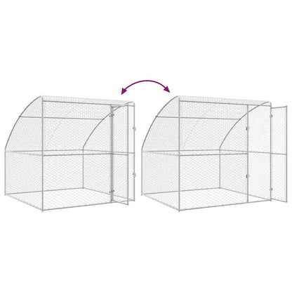Dog Kennel 4 pcs Silver 8 x 2 x 2 m Galvanised steel