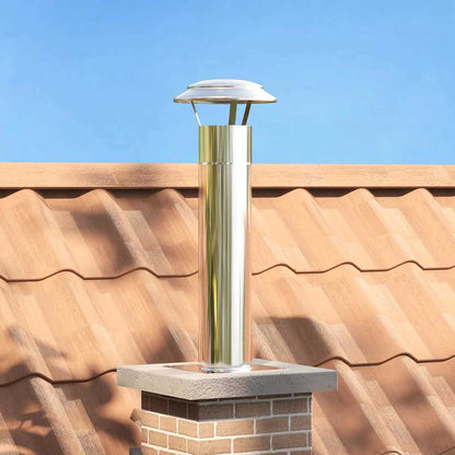 Chimney Head Extension Silver 24 x 24 x 50 cm Stainless Steel