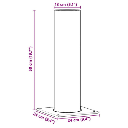 Chimney Head Extension Silver 24 x 24 x 50 cm Stainless Steel
