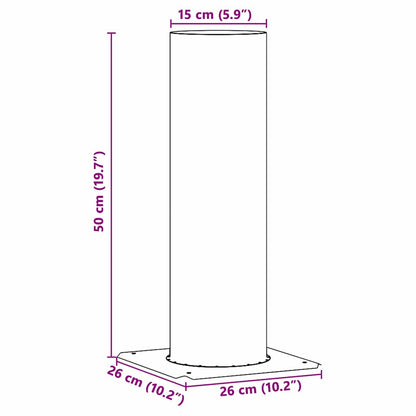 Chimney Head Extension Silver 26 x 26 x 50 cm Stainless Steel