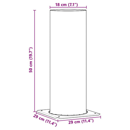 Chimney Head Extension Silver 29 x 29 x 50 cm Stainless Steel