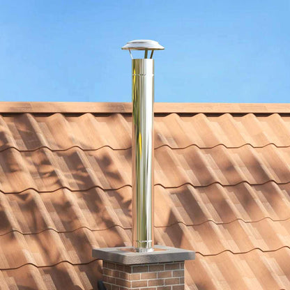 Chimney Extension Silver 25 x 25 x 132 cm Stainless steel