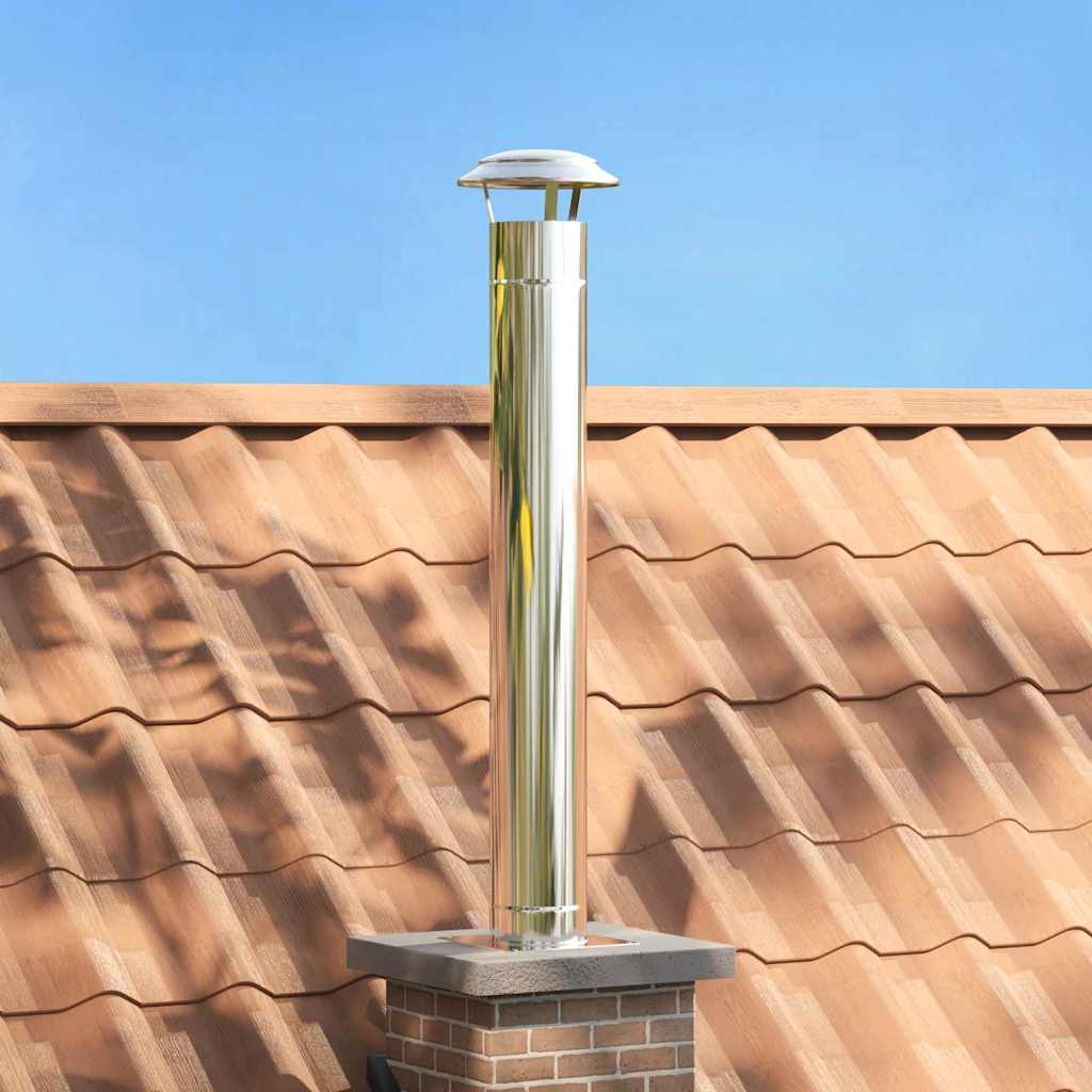 Chimney Extension Silver 25 x 25 x 132 cm Stainless steel