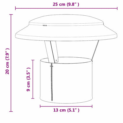 Rain Cover Chimney Silver 25 x 25 x 20 cm Stainless Steel