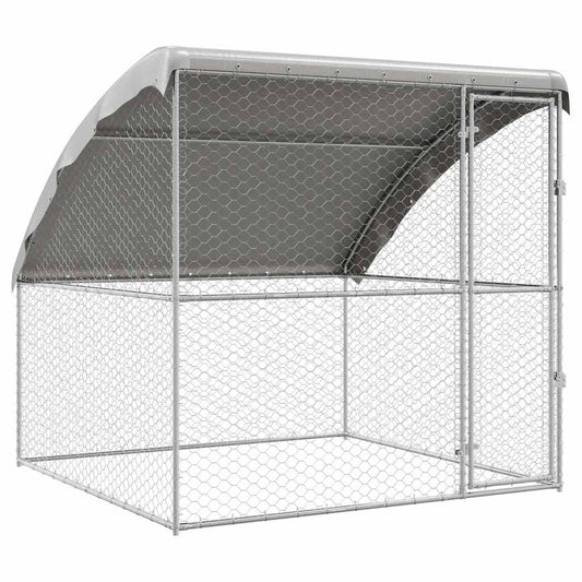 Dog Kennel Silver 2 x 2 x 2 m Galvanised steel