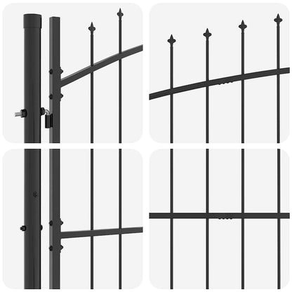 Double Gate with Lock Woerden Grey 299.5 x 149.5 cm Steel