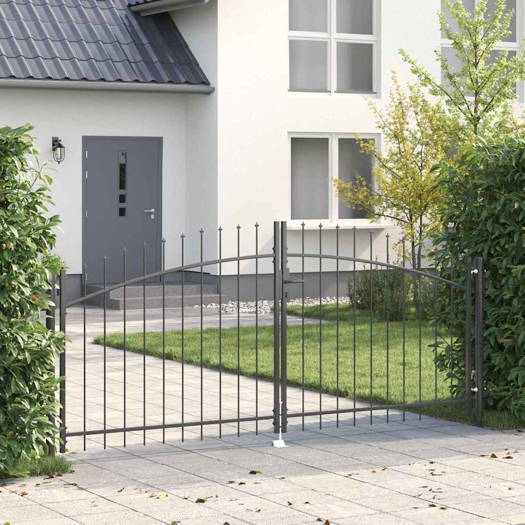 Double Gate with Lock Woerden Grey 299.5 x 149.5 cm Steel